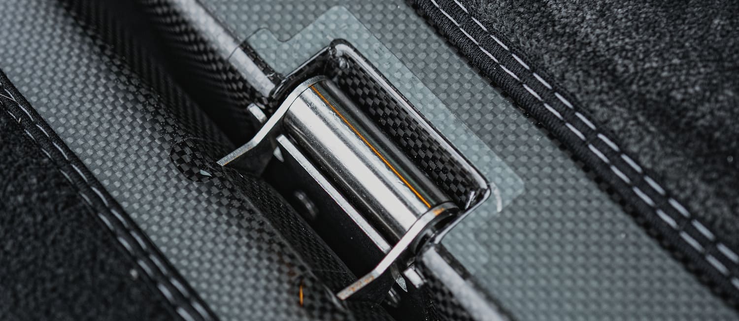 Close-up of Dog & Drive carbon-fibre steps