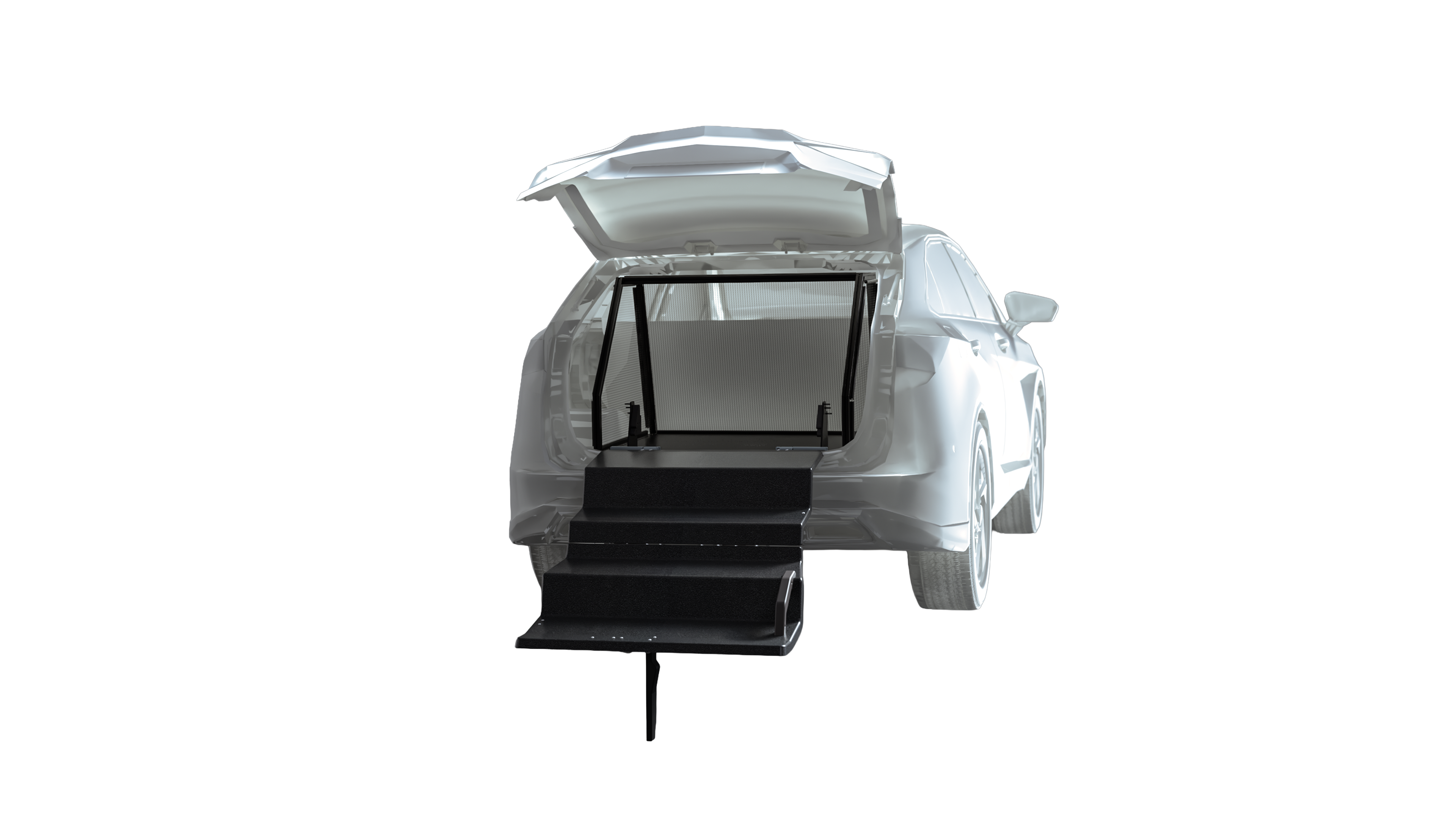 Full System setup with full crate open and 86 cm steps