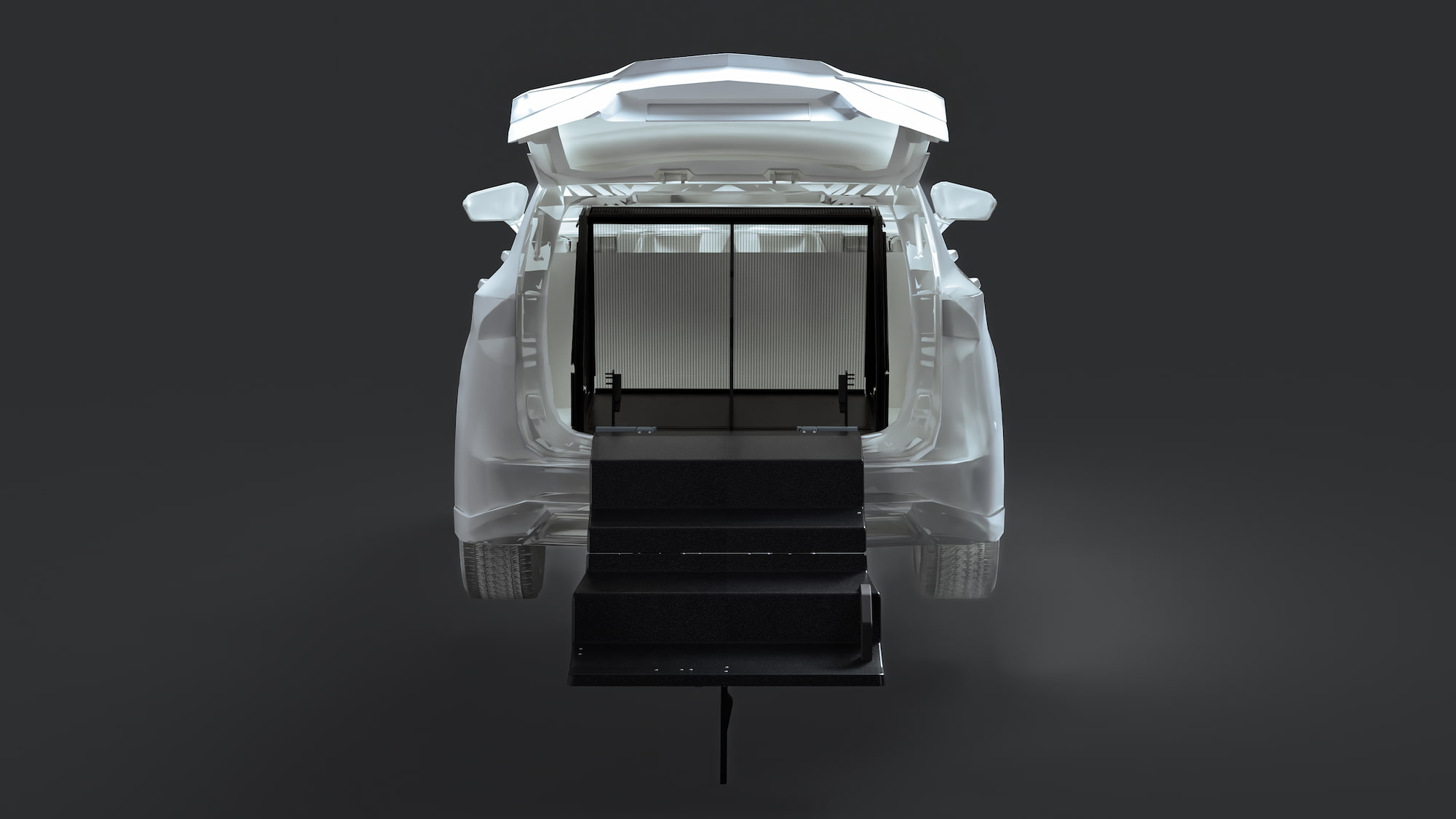 Dog & Drive full system installed in a vehicle boot